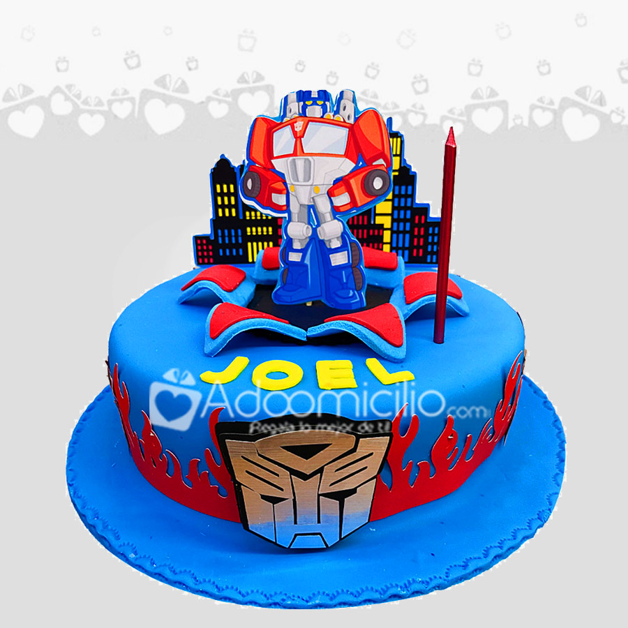 Torta Transformers Cumpleaños Niño a Domicilio Cali Para 15 Personas Pedido Con Anticipación De 4 Días  