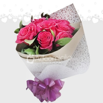 Bouquet X 12 rosas fucsia Regalo para día de la mujer