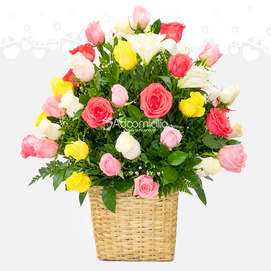 Canasta Con Rosas A Domicilio En Cali 