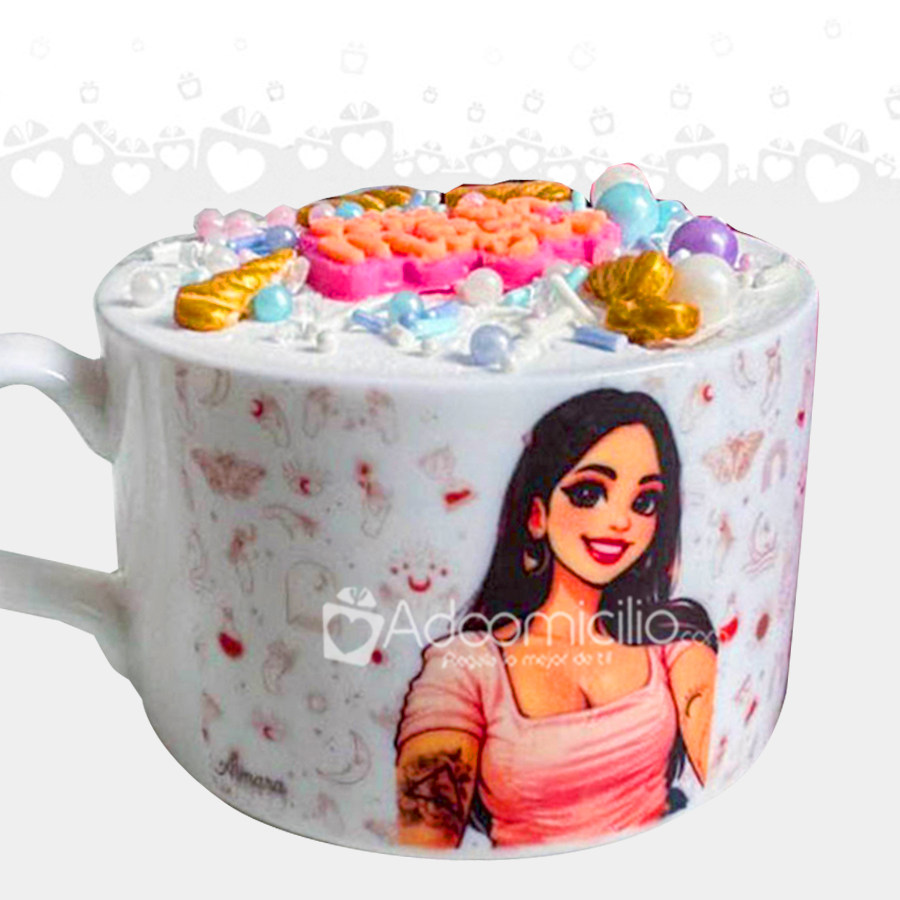 Taza De Ceramica Con Postre Para El Día De La Mujer A Domicilio En Medellín Pedido Con Un Día De Anticipación 