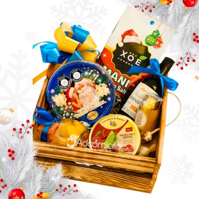 Ancheta Navideña Con Vino Y Galletas A Domicilio En Bogotá Pedido Con Un Día De Anticipación 