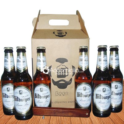 Ancheta con licores Cali Six pack cervezas Bitburger Premium de Alemania 