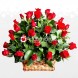 Canasta de Rosas Para San Valentin A Domicilio En Manizales Arreglo de 48 rosas con finos follajes