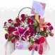 Arreglo Floral Con Mini Rosas Y Lirios A Domicilio En Bogotá Pedido Con Un Día De Anticipación 