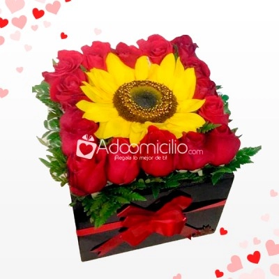 Arreglos Florales Para San Valentin De Rosas Y Girasol A Domicilio En Cali