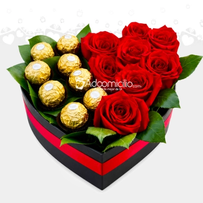 Corazón Con Rosas Y Chocolates A Domicilio En Pereira Pedido Con Un Día De Anticipación