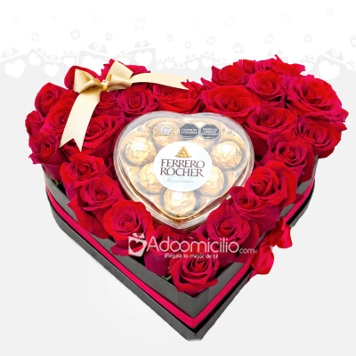 Corazón De Rosas Y Chcolates A Domicilio En Pereira Pedido Con Un Día De Anticipación 