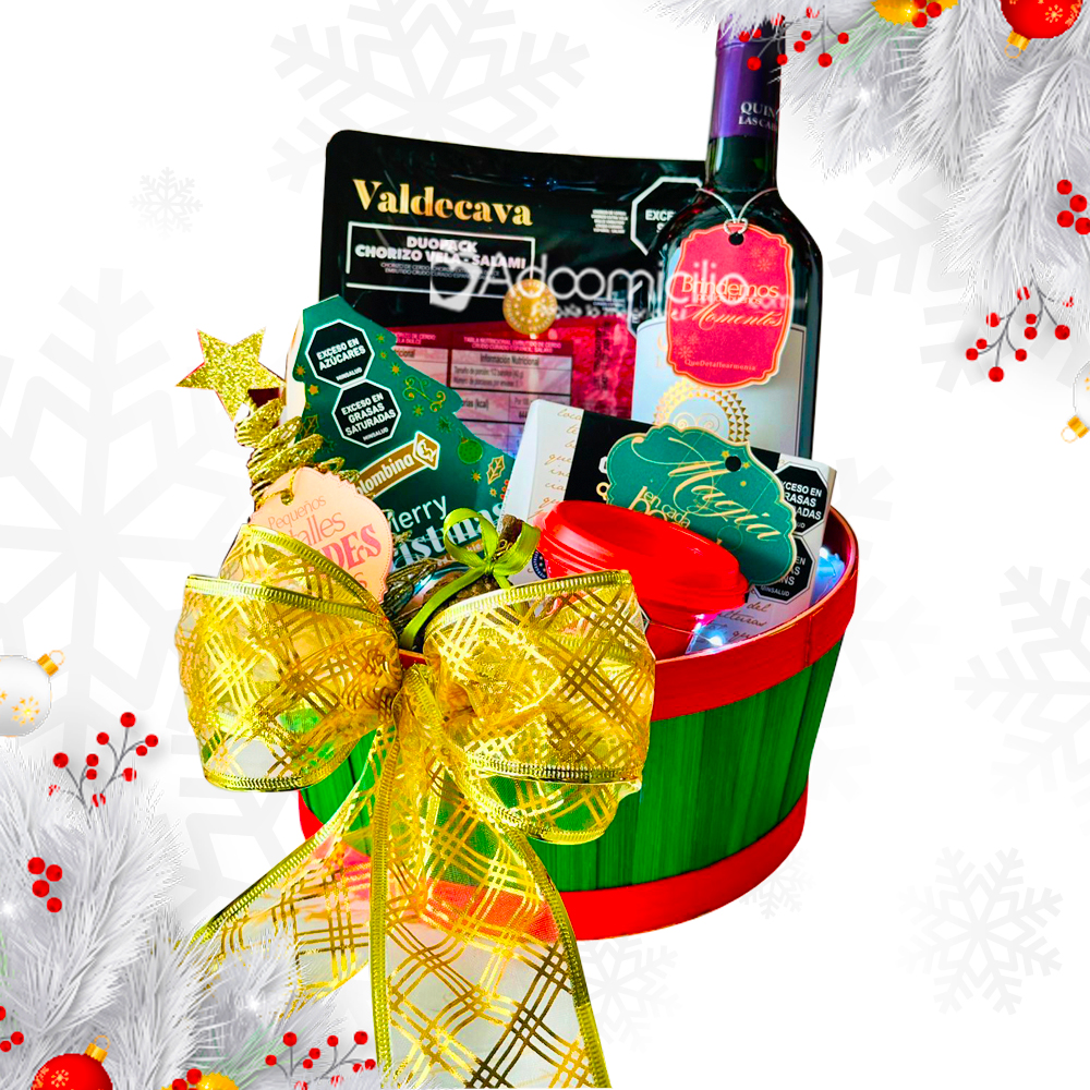 Ancheta Navideña Con Vino A Domicilio En Armenia Pedido Con Un Día De Anticipación