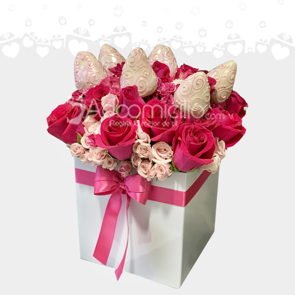 Arreglo Floral Y Fresas Con Chocolate Para Mamá A Domicilio En Armenia Pedido Con Un Día De Anticipación