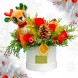 Arreglo Floral Con Peluche De Reno Navideño A Domicilio En Medellín 